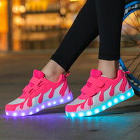 Boys Girls Light  Led Shoes USB Children Glowing Sneakers Lighted Shoes Canvas Light Glowing Shoes Luminous Sneakers Boys Girls Krasovki Bright Shoes