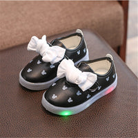 Fashion Kids Girls Led Shoes With Light luminate Sneakers Dot Cute Baby Children Light Up Shoes With Light Up Sneakers  Size 21-30