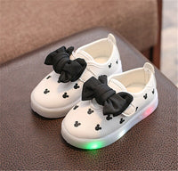 Fashion Kids Girls Led Shoes With Light luminate Sneakers Dot Cute Baby Children Light Up Shoes With Light Up Sneakers  Size 21-30