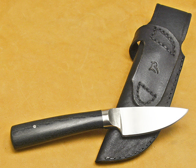 3 inch dropped edge utility knife with dendritic cobalt blade