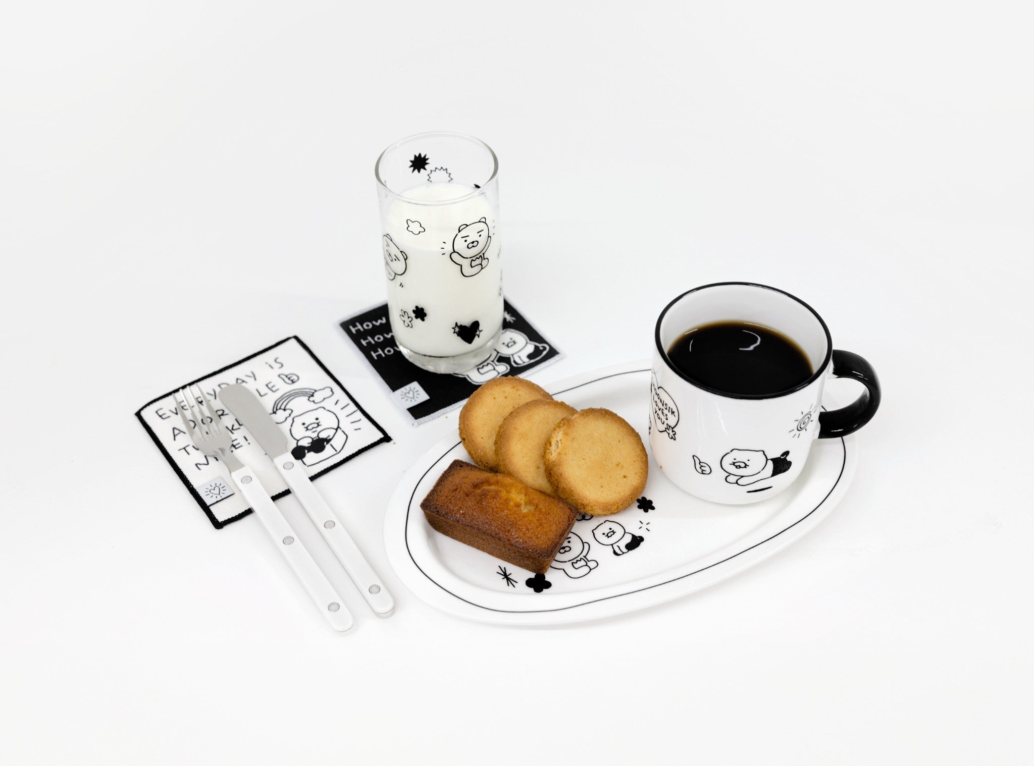 [KAKAO FRIENDS] DOODLE DOODLE Glass Cup 2P Set OFFICIAL MD