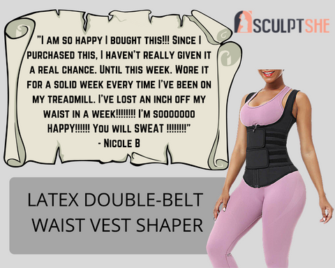 Sculptshe Latex Waist Trainer Sport Vest with Three Belts