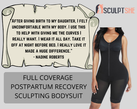 Sculptshe Full Coverage Postpartum Recovery Sculpting Bodysuit