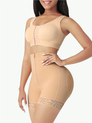 Sculptshe High Waisted Zipper Butt Lifting Shorts