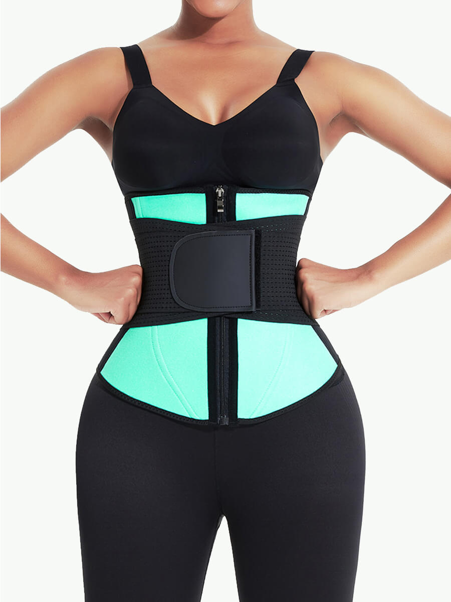 Sculptshe Double Belts Zipper Waist Cincher