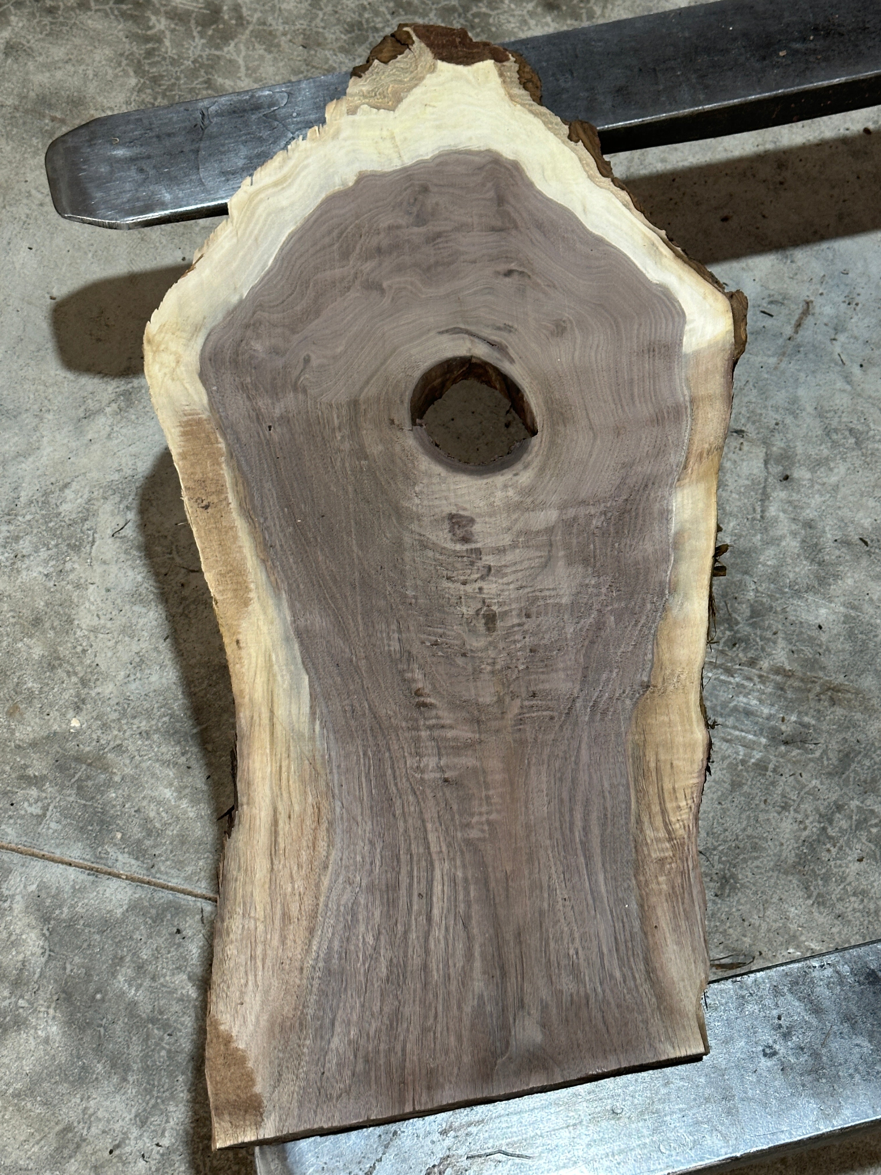 Black Walnut Slab #1854, live edge slab, unfinished, free shipping