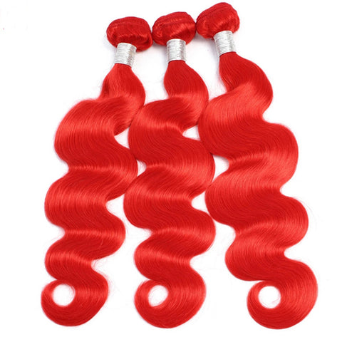 Red hair bundles with frontal closure body wave 4x4 5x5 13x4“ transparent lace hot selling