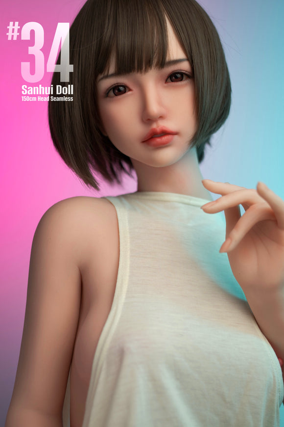 Sanhui doll 最新作 シームレス 150cm Bカップ #34ヘッド フルシリコン製等身大ラブドール
