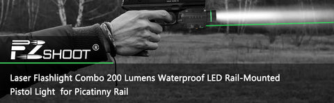 Compatible Handgun Shotgun Accessories Green Light and White LED Fyland 20mm Pistol Laser Light Combo 200 Lumen Laser WeaponLight Beam Tactical Flashlights for Picatinny Rail 