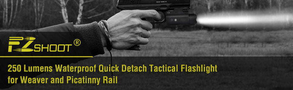 250 Lumens Pistol Flashlight for Picatinny Rail
