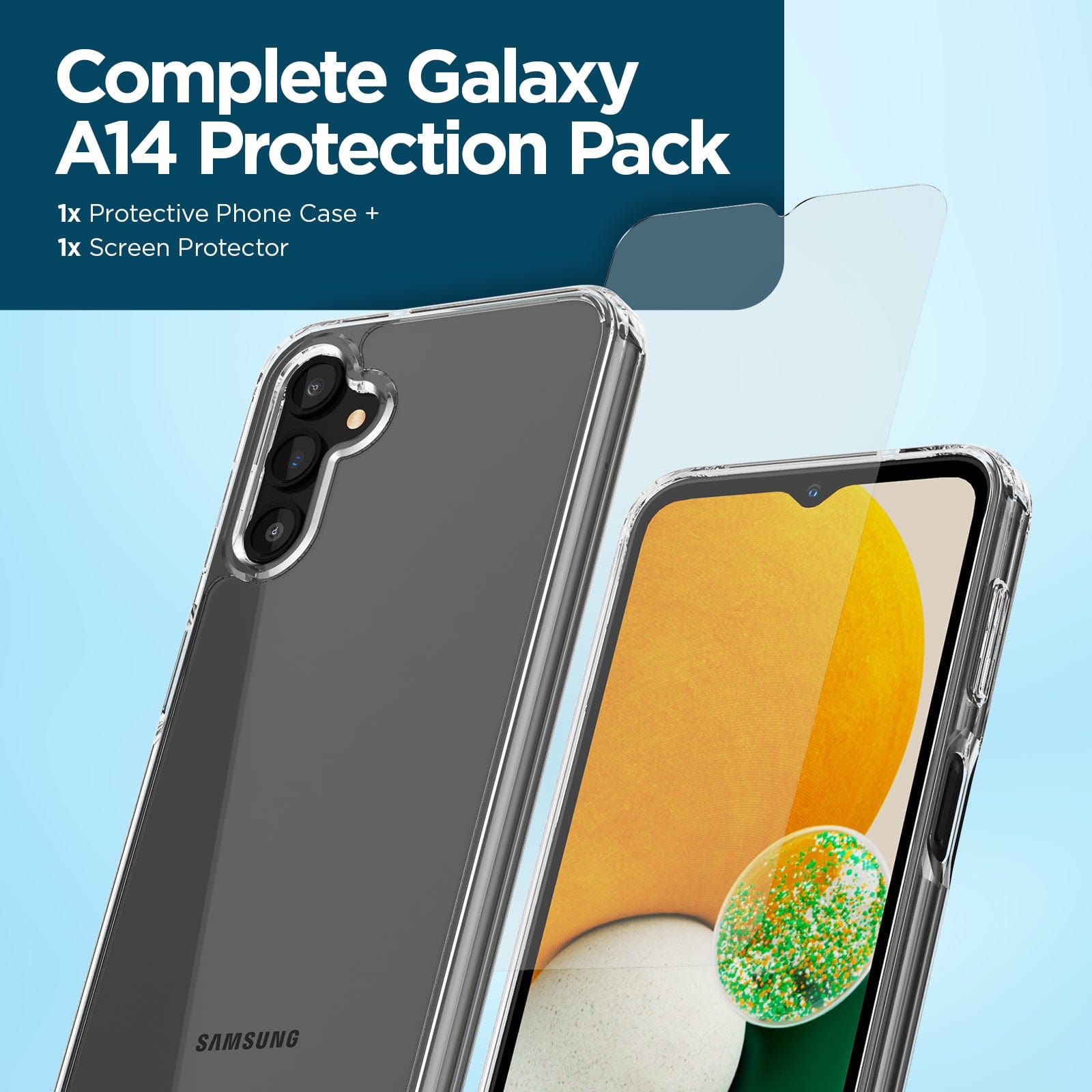 Tough Clear Case + Screen Protector - Samsung Galaxy A14 5G