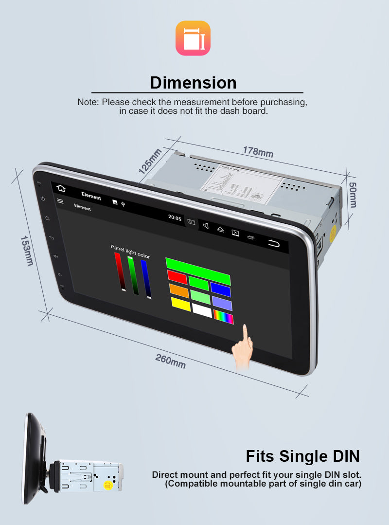 10.1 inch universal 2 din android 11 head unit