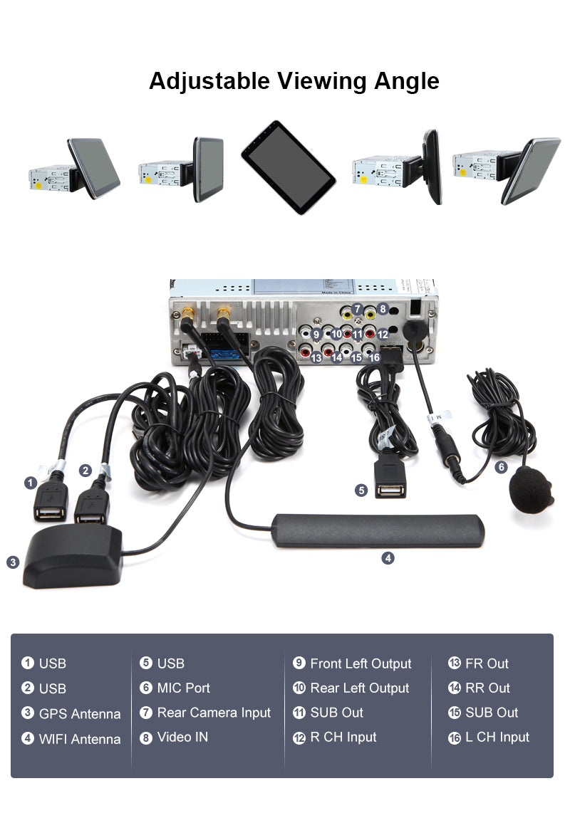 10.1 inch universal 2 din android 11 head unit