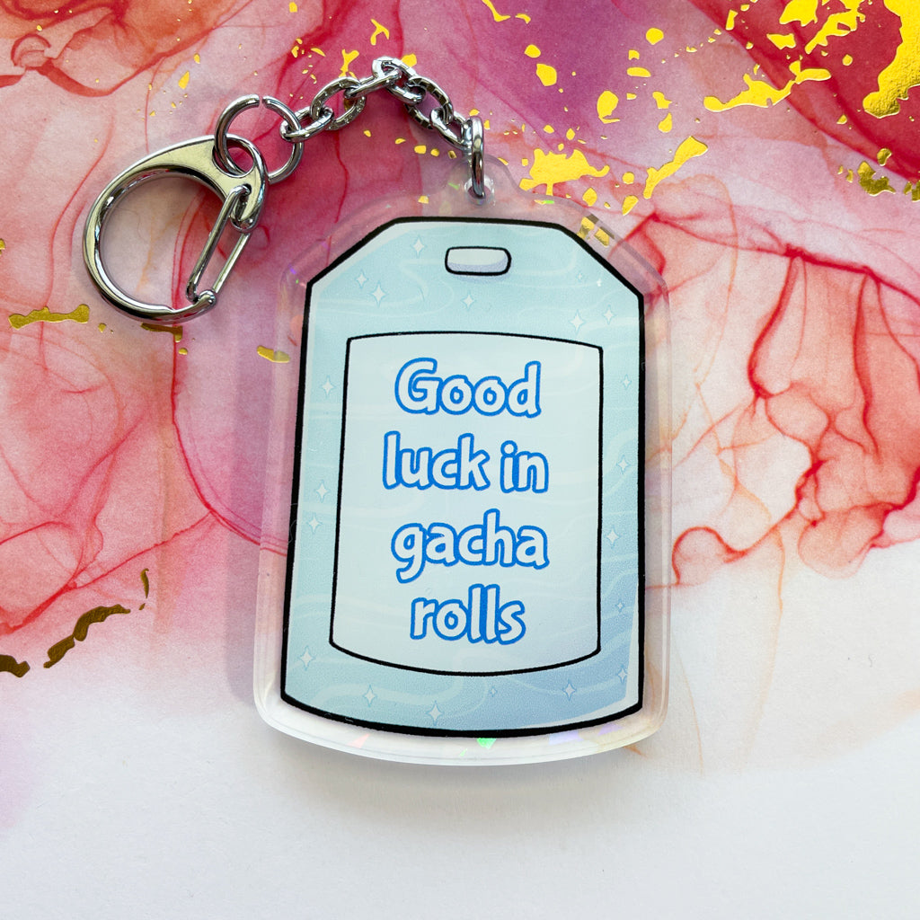 Lucky Gacha Whale Holographic Acrylic Charm