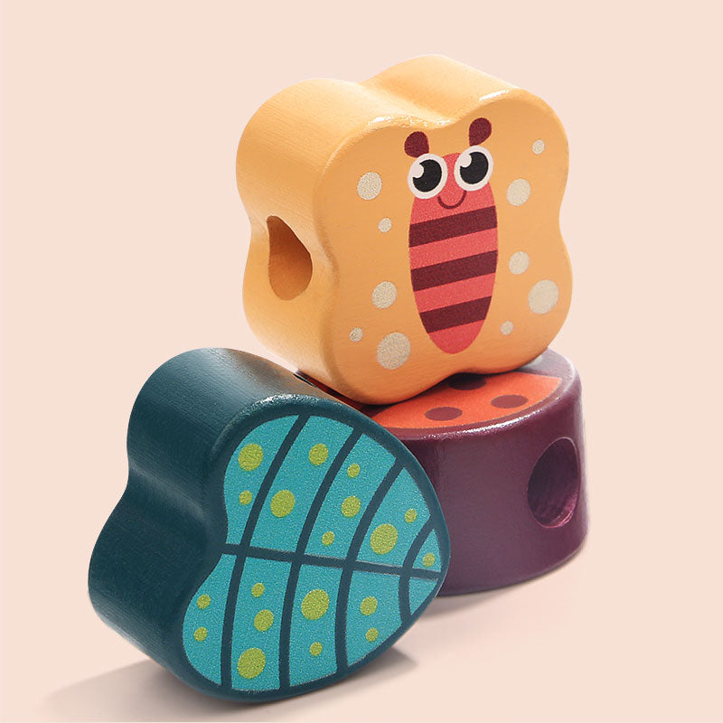 Beads Educational Baby Toy - Topbright ®️ - 一个双面的珠子颜色图案。