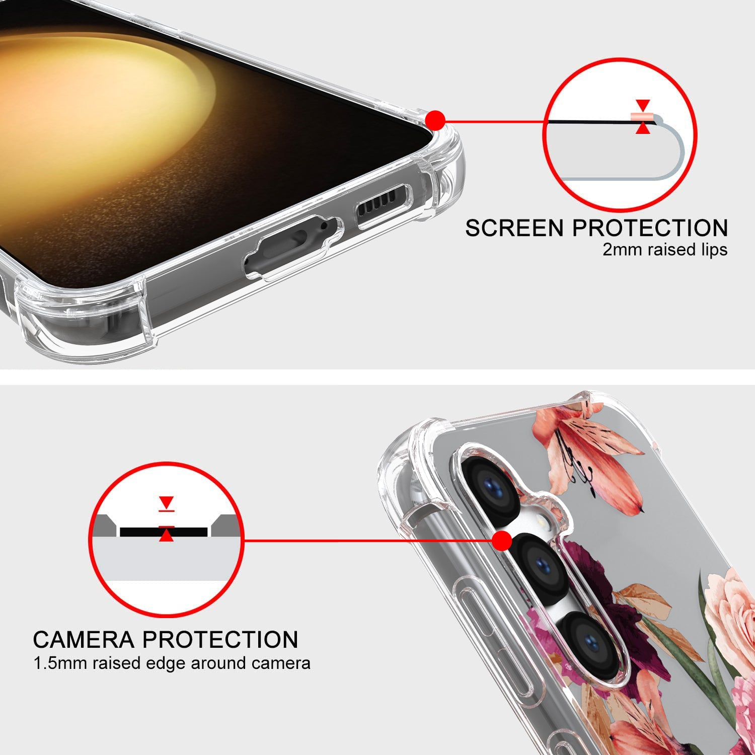 Samsung Galaxy S23 FE Slim Case Transparent Clear TPU Design Phone Cover