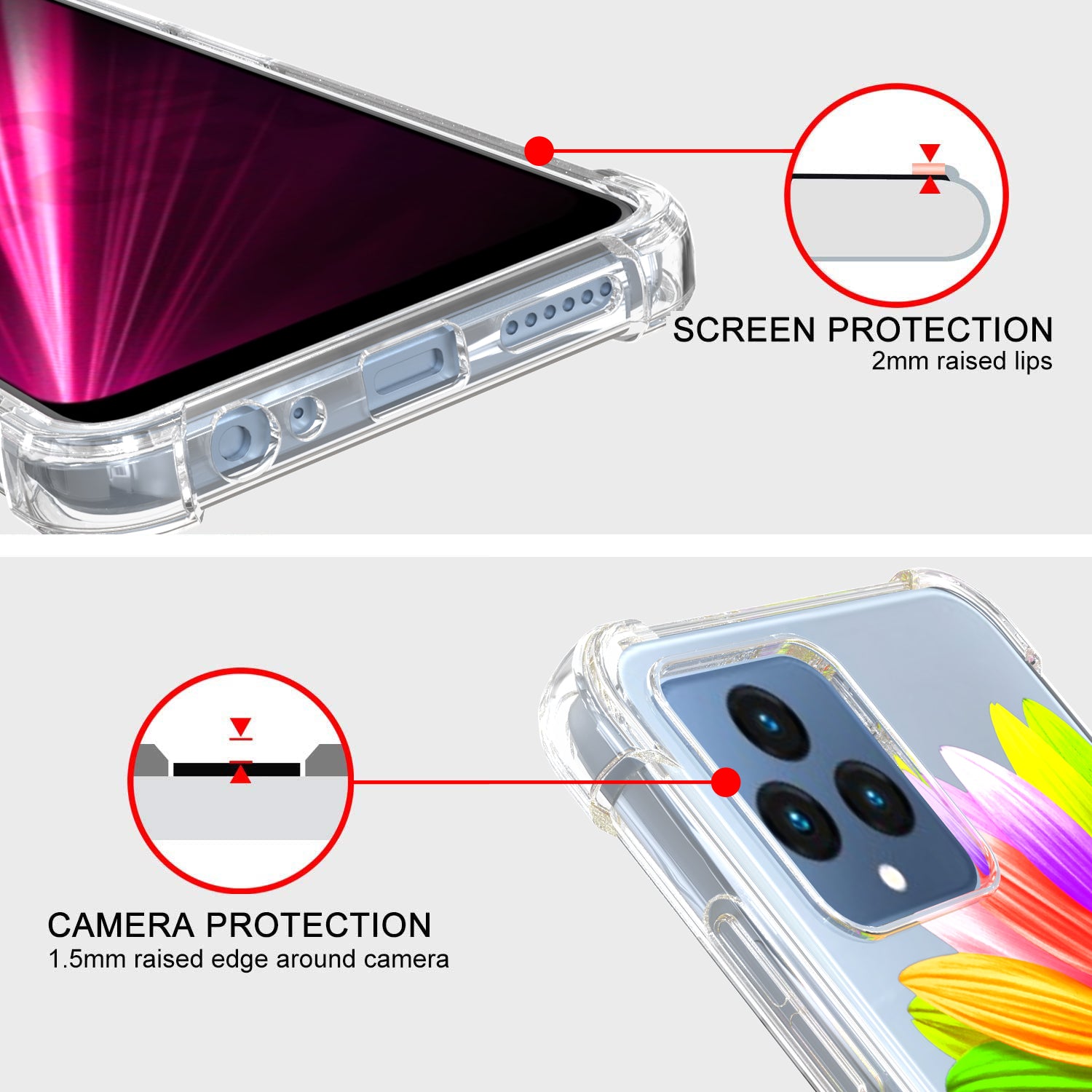 T-Mobile REVVL 6X 5G Slim Case Transparent Clear TPU Design Phone Cover