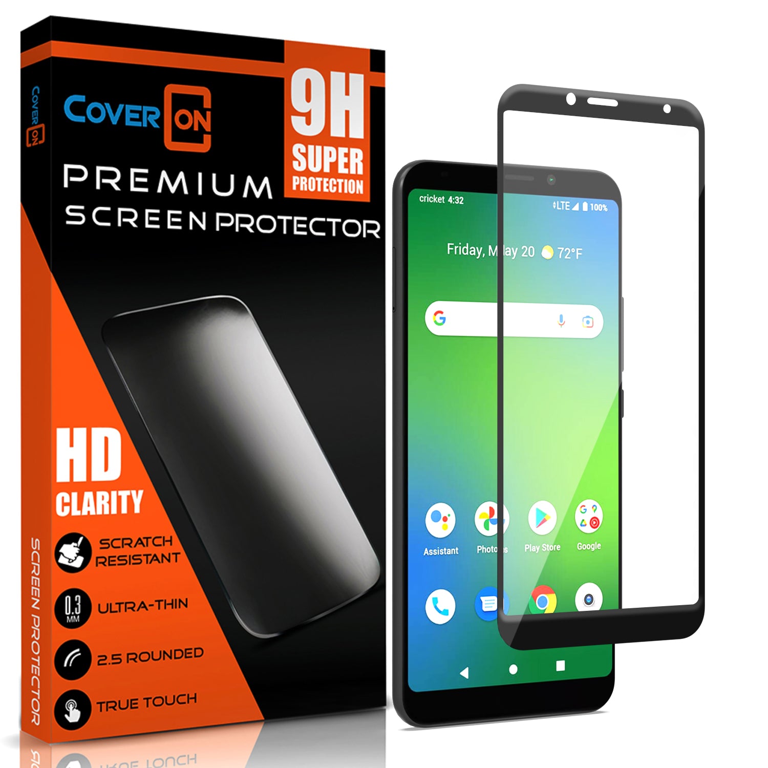 Cricket Vision Plus + Screen Protector Tempered Glass (1-3 Piece)