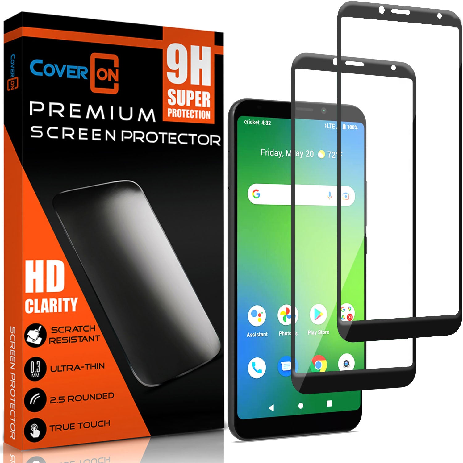 Cricket Vision Plus + Screen Protector Tempered Glass (1-3 Piece)