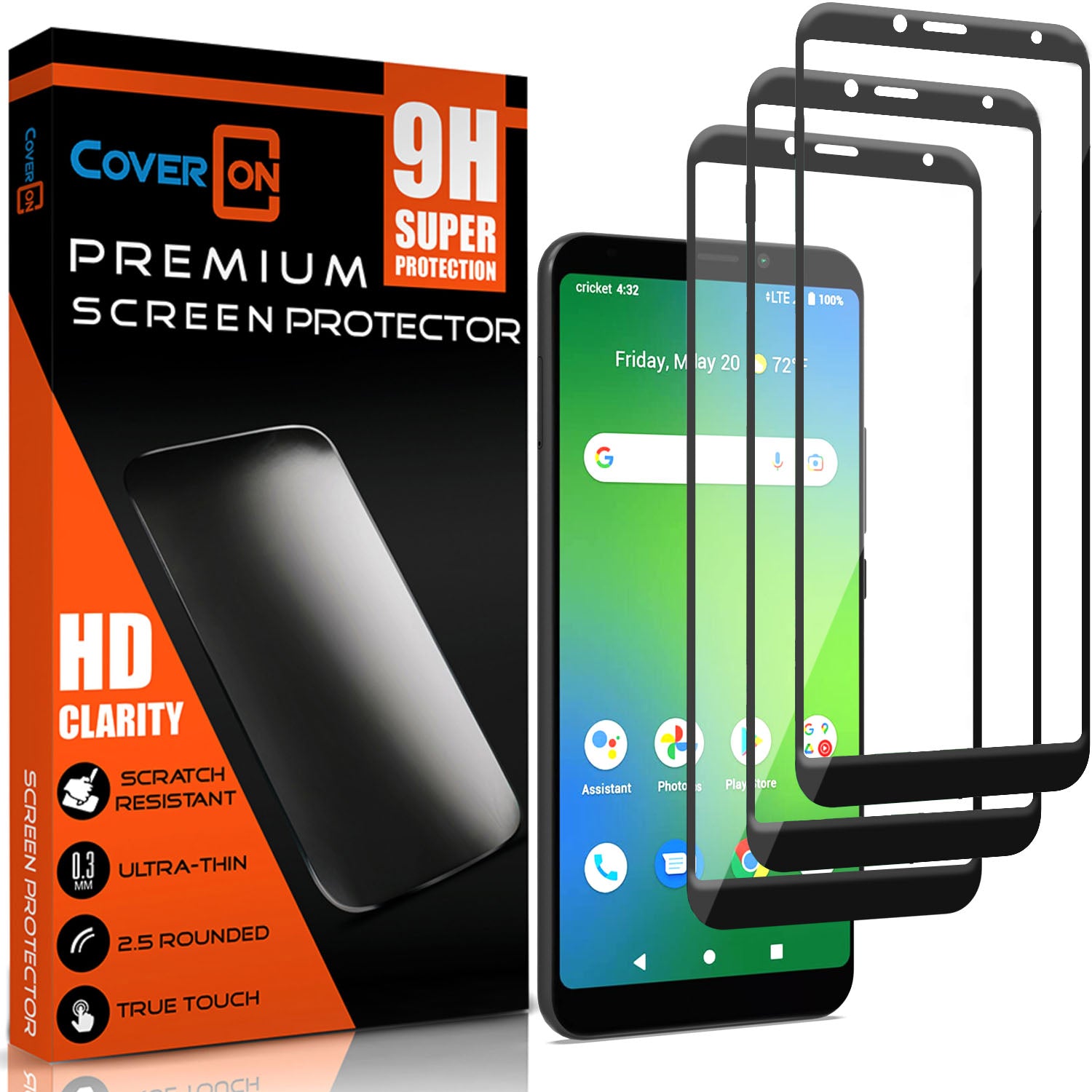 Cricket Vision Plus + Screen Protector Tempered Glass (1-3 Piece)