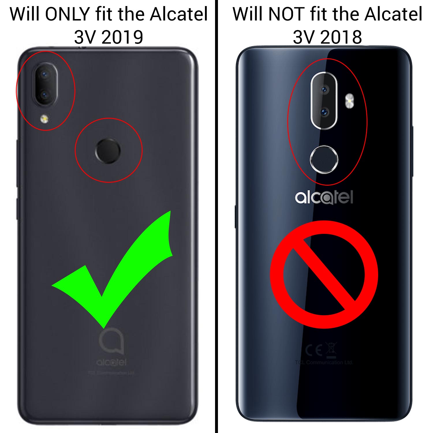Alcatel 3V 2019 Case - Heavy Duty Shockproof Clear Phone Cover - EOS Series