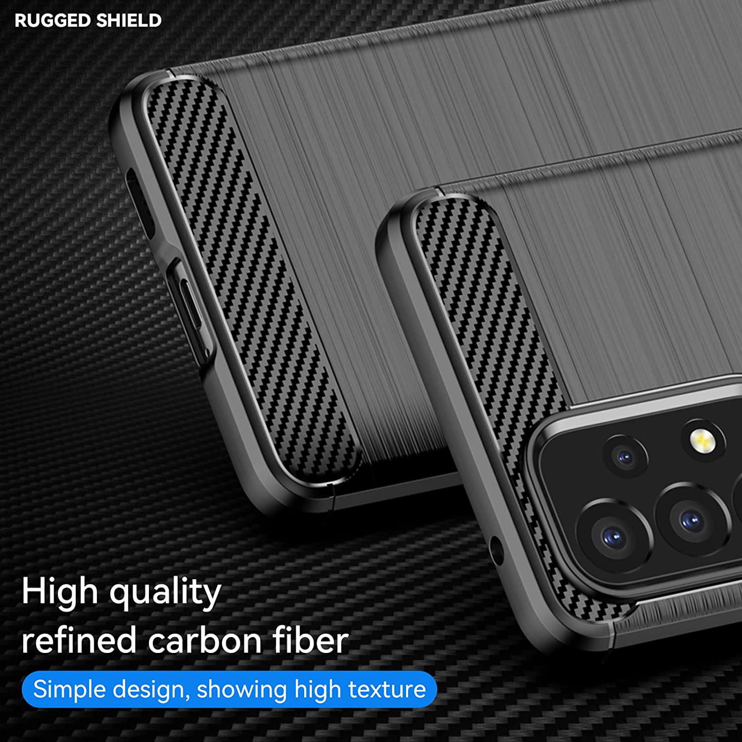 Samsung Galaxy A53 5G Slim Soft Flexible Carbon Fiber Brush Metal Style TPU Case