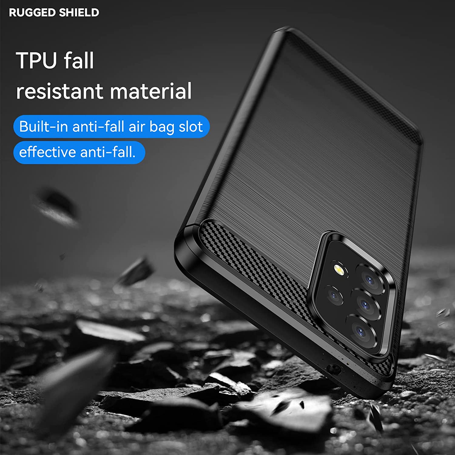 Samsung Galaxy A53 5G Slim Soft Flexible Carbon Fiber Brush Metal Style TPU Case