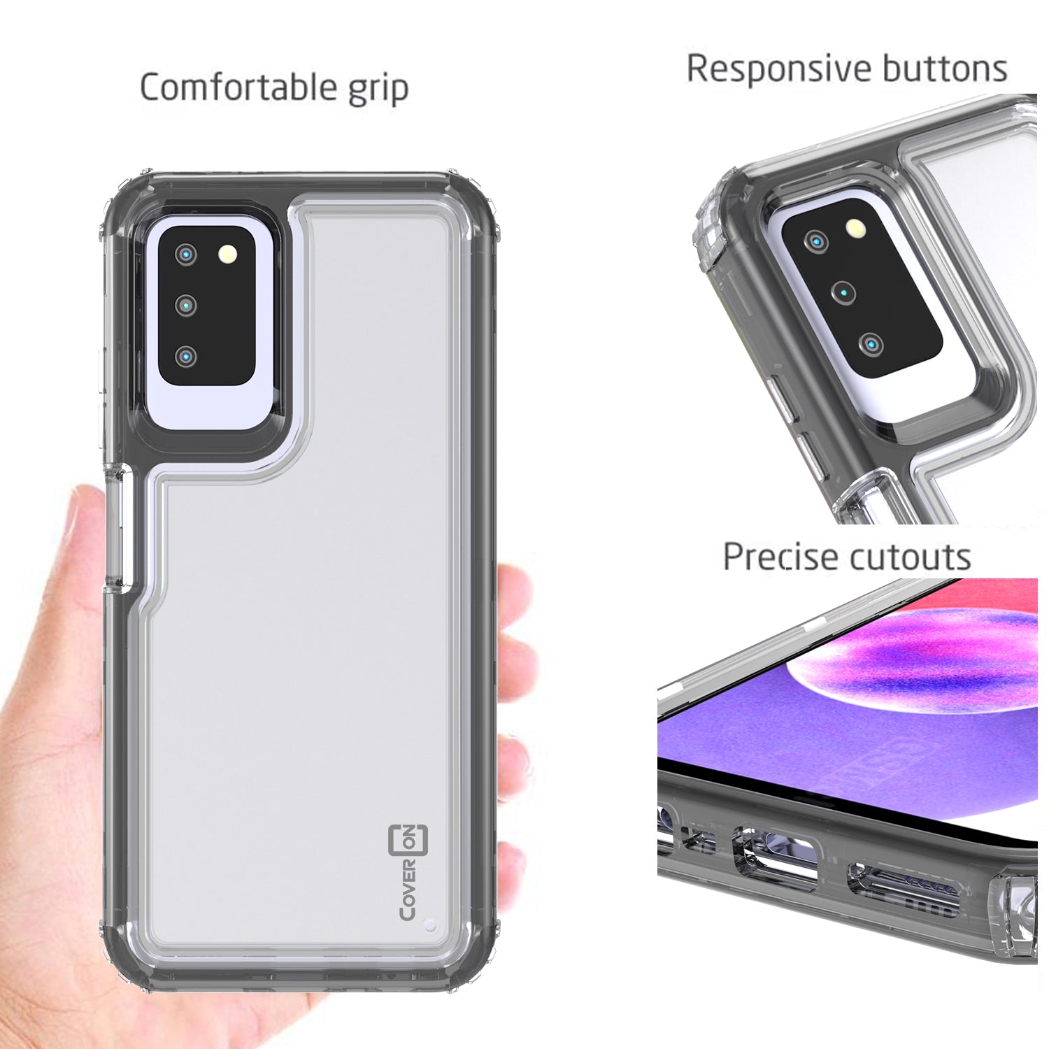 Samsung Galaxy A03s Clear Case - Full Body Tough Military Grade Shockproof Phone Cover