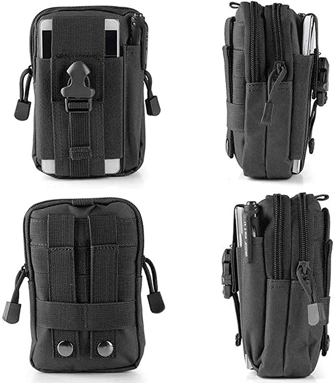CoreLife Tactical Molle EDC Pouch Compact 1000D Multipurpose Nylon Utility Gadget Belt Waist Hiking Bag with Cell Phone Holster Holder Military Grade