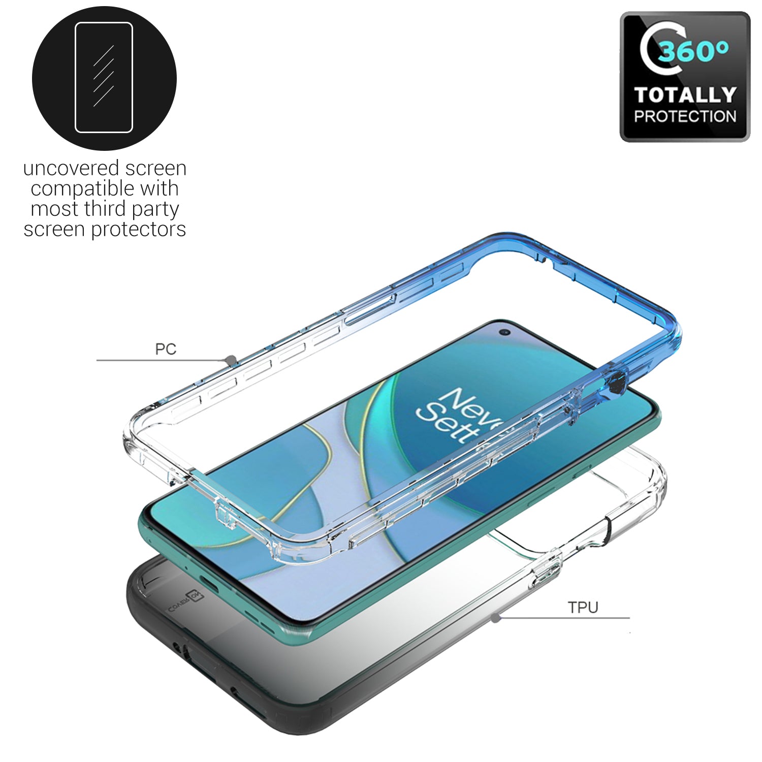 OnePlus 9 Clear Case Full Body Colorful Phone Cover - Gradient Series