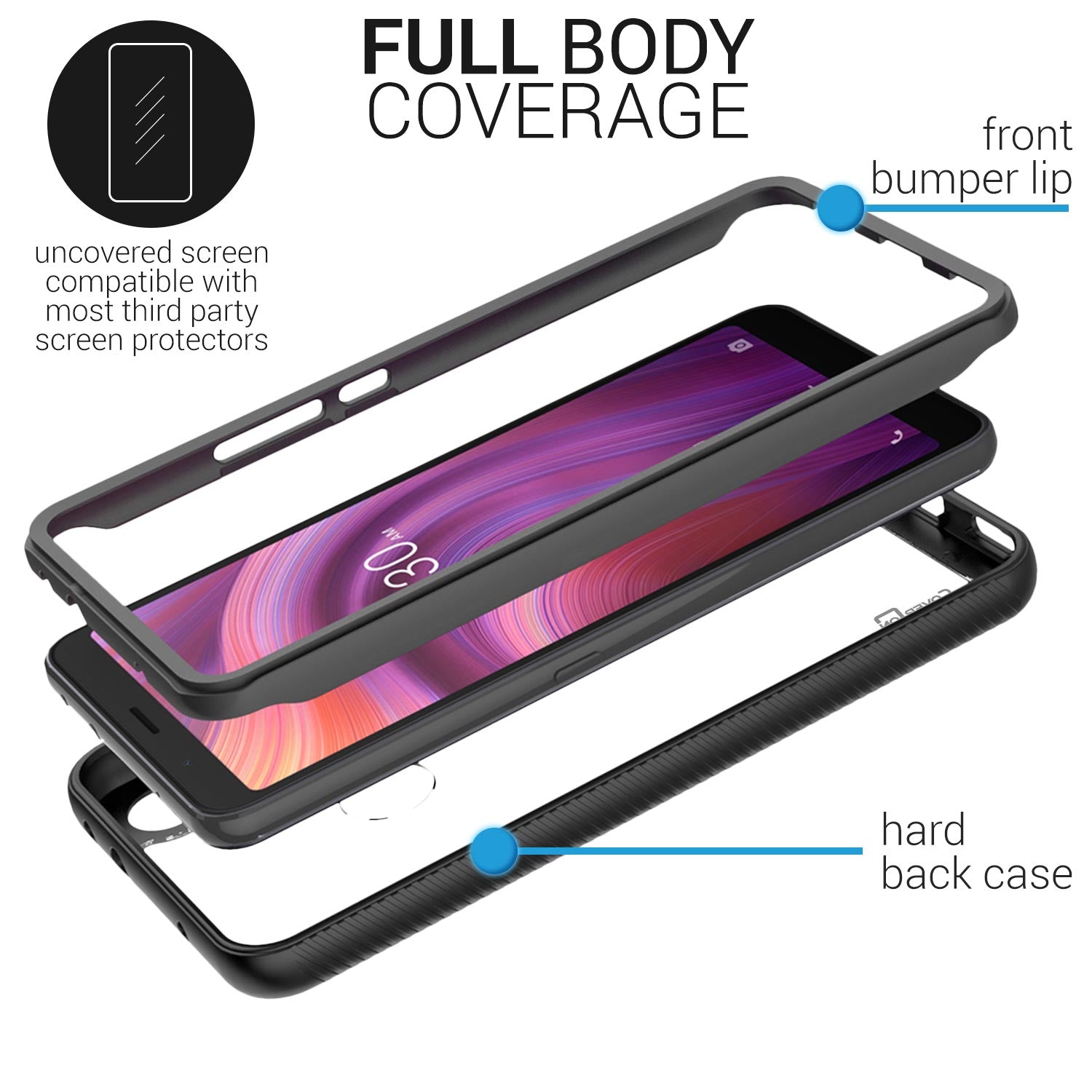 Alcatel 3V 2019 Case - Heavy Duty Shockproof Clear Phone Cover - EOS Series