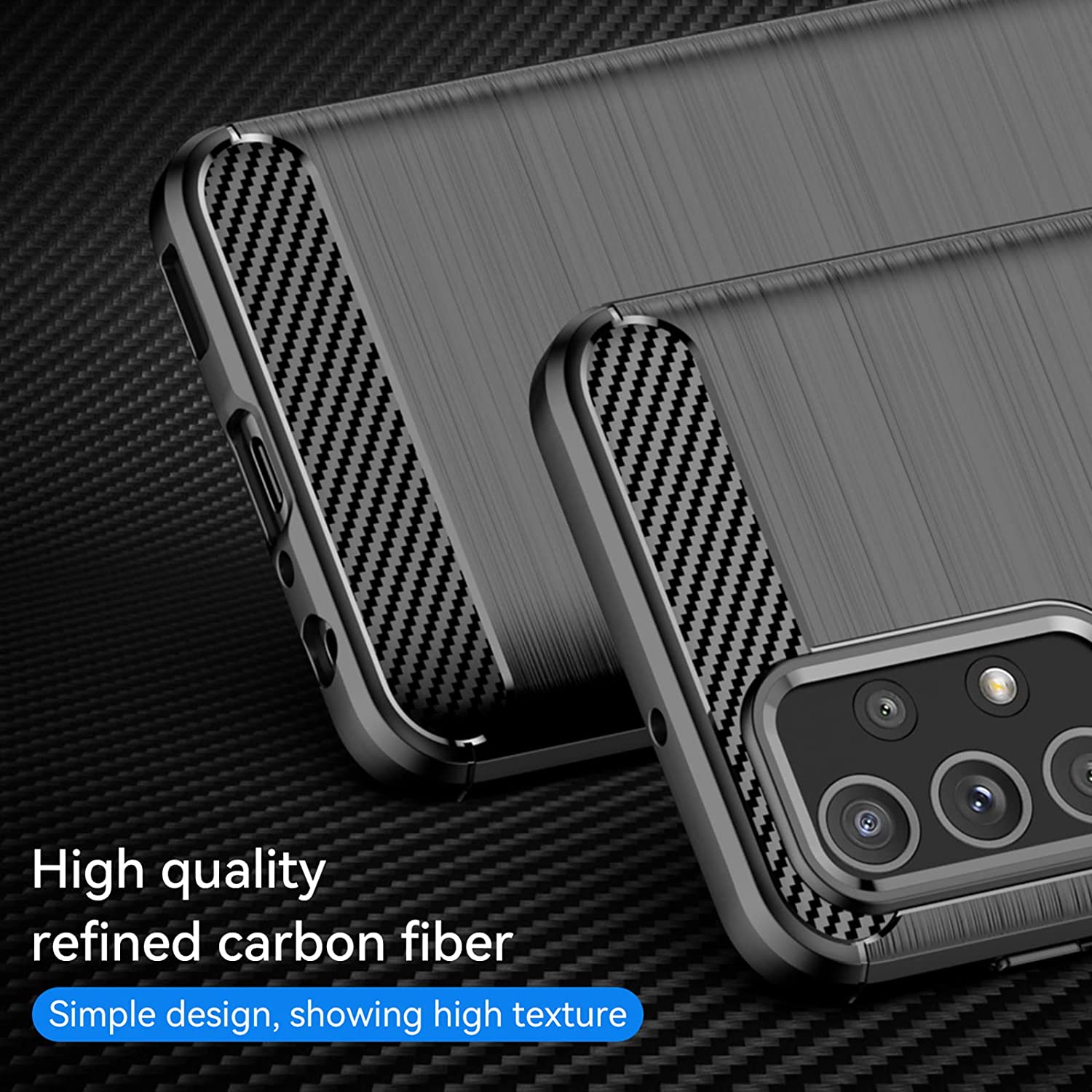 Samsung Galaxy A23 5G Case Slim TPU Phone Cover w/ Carbon Fiber