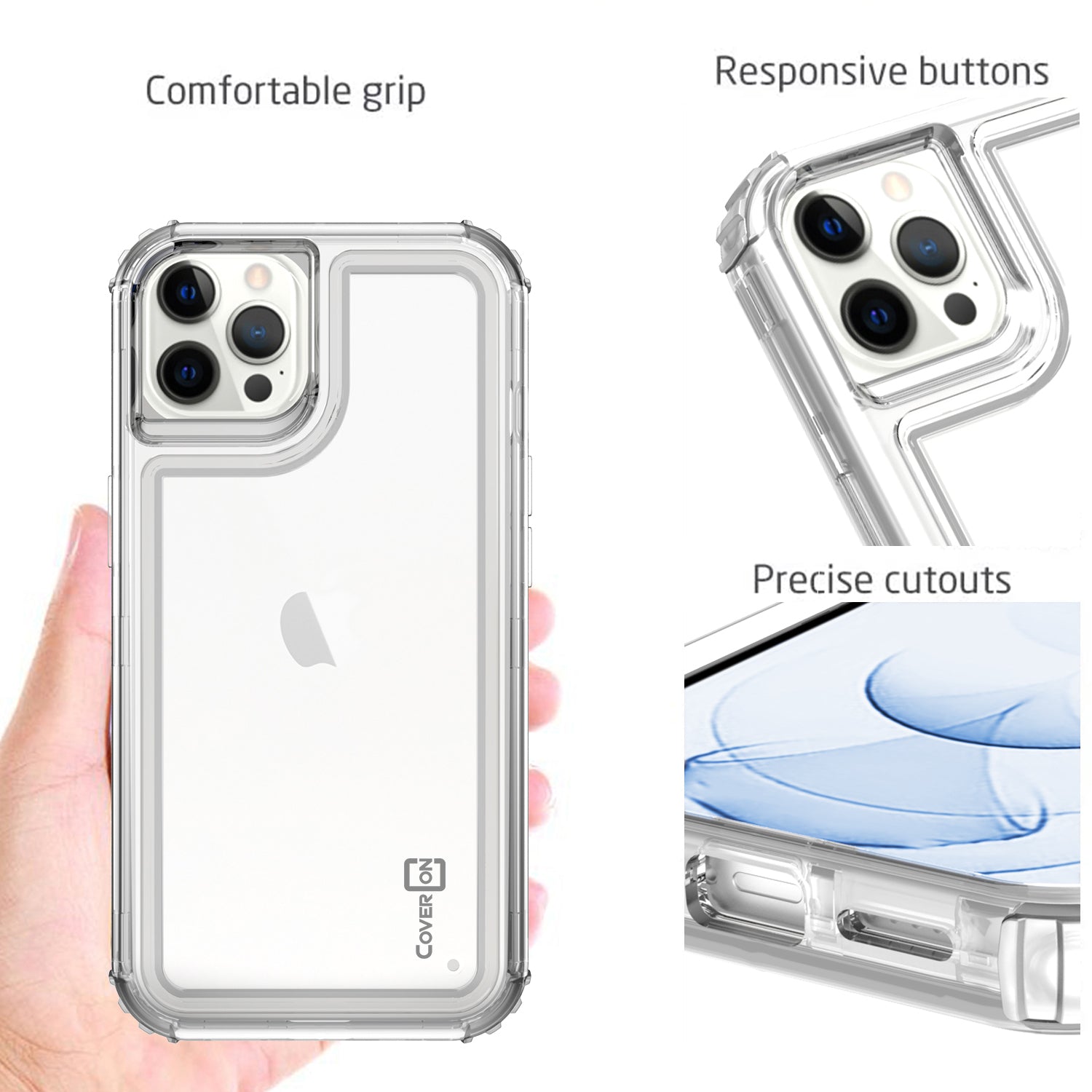 Apple iPhone 13 Pro Clear Case - Full Body Tough Military Grade Shockproof Phone Cover