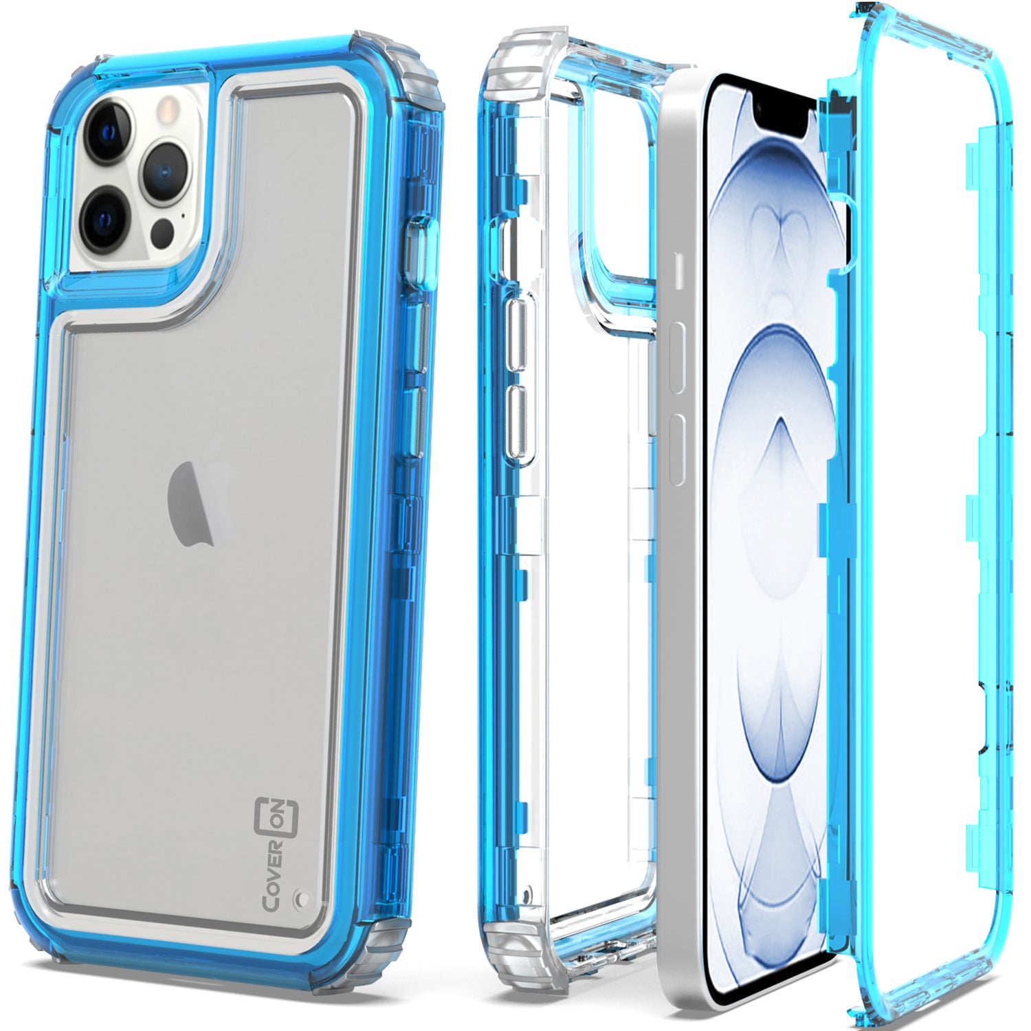 Apple iPhone 13 Pro Clear Case - Full Body Tough Military Grade Shockproof Phone Cover