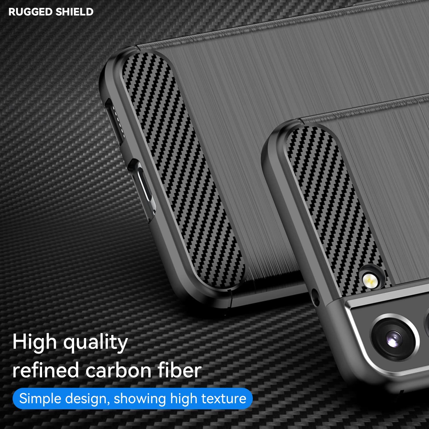 Samsung Galaxy S22 Slim Soft Flexible Carbon Fiber Brush Metal Style TPU Case