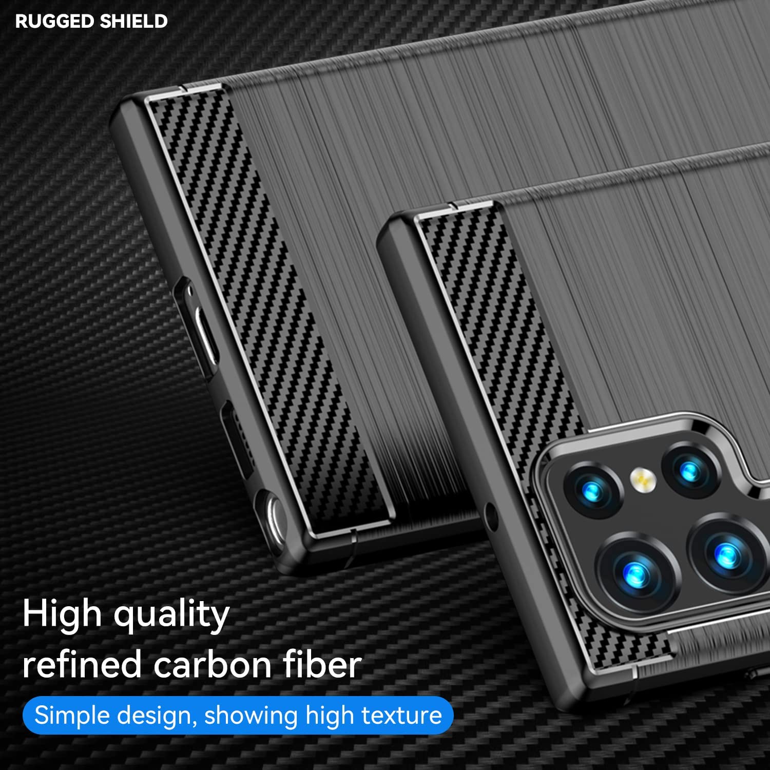 Samsung Galaxy S22 Ultra Slim Soft Flexible Carbon Fiber Brush Metal Style TPU Case