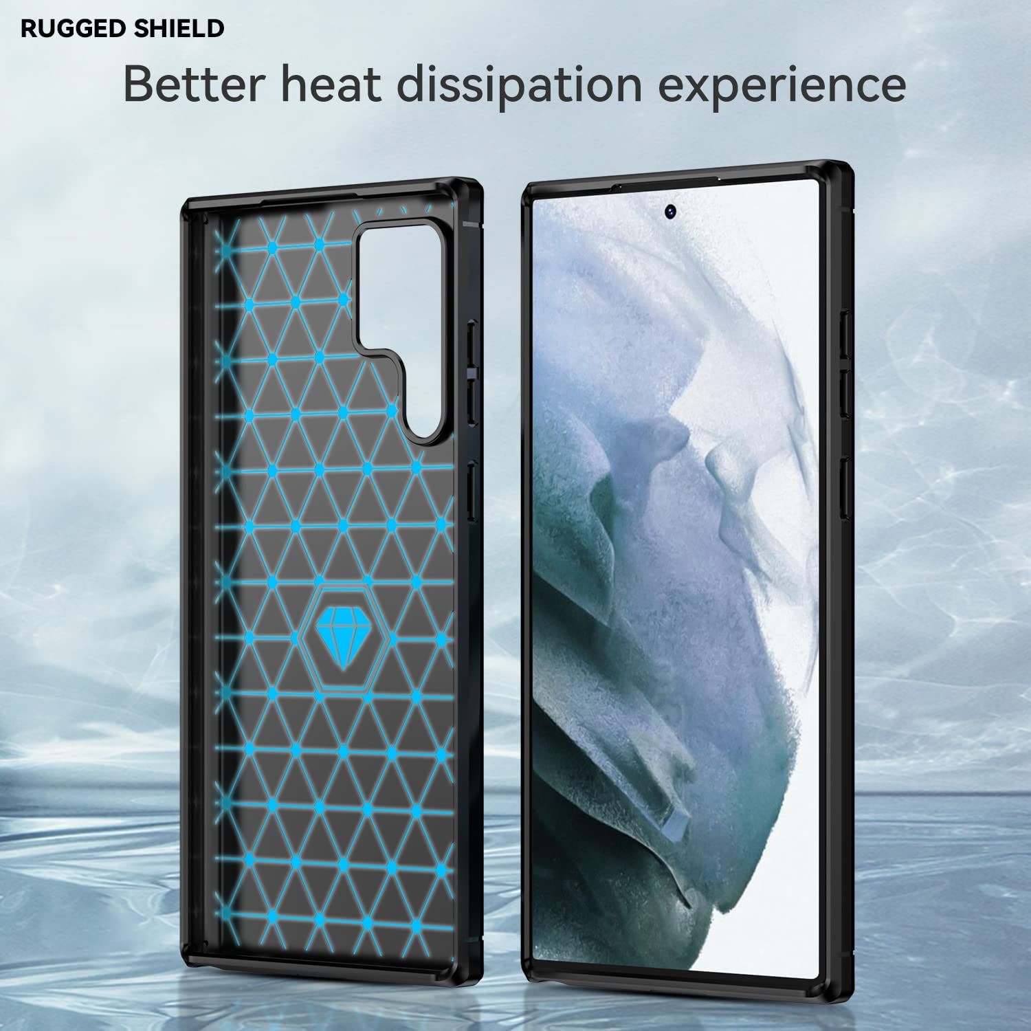 Samsung Galaxy S22 Ultra Slim Soft Flexible Carbon Fiber Brush Metal Style TPU Case