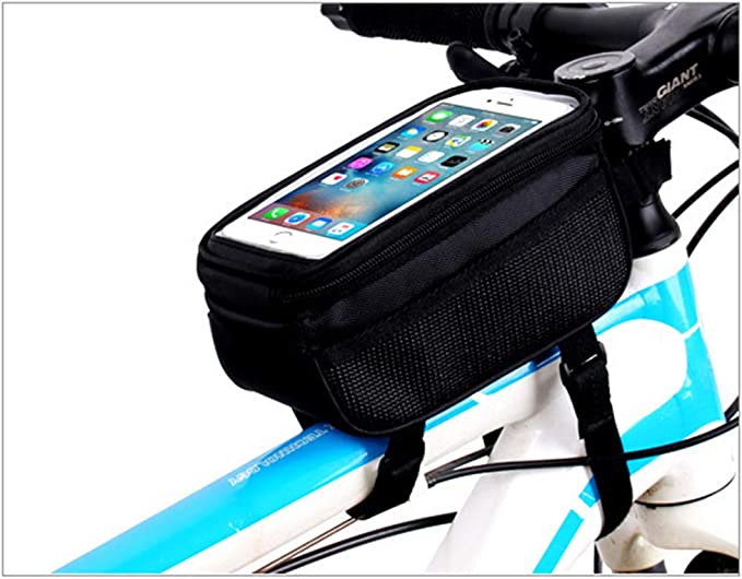 Bike Phone Mount Bag, Cycling Waterproof Front Frame Top Tube Handlebar Touch Screen Holder Bicycle Pouch Case