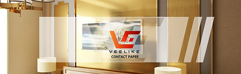 VEELIKE Gold Stainless Steel Contact Paper 15.7 inchx 354 inch Metallic Gold Wallpaper Stick and Peel Removable Self Adhesive Vinyl Flim Gold Peel and