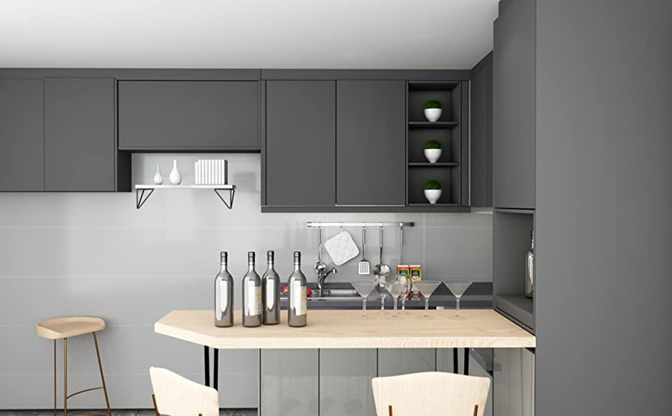 VEELIKE Peel and Stick Concrete Wallpaper Adds Industrial Urban Look to Your House Instantly