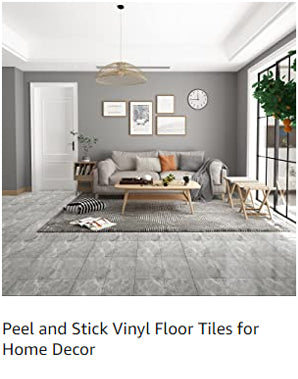 Peel and stick marble vinyl floor tiles for home decor