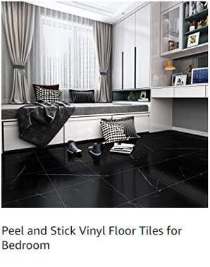 Peel and stick vinyl floor tiles for bedroom