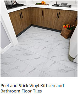 Peel and Stick Vinyl Kitchen and Bathroom Floor Tiles