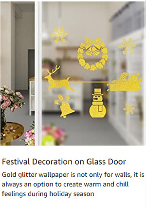 Festival decoration on glass door