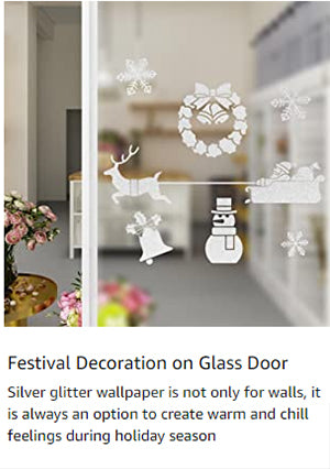 Festival decoration on glass door