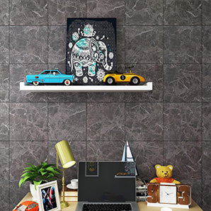 Beautiful tile stickers decorate wall