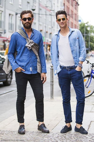 denin jeack with jeans white t-shirt shoes match belt