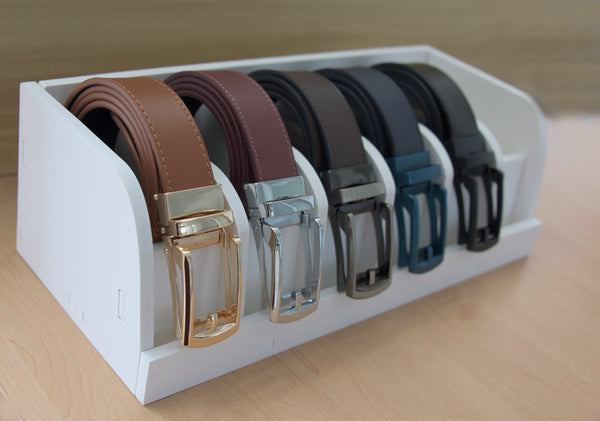 narrow width 1 1/8 inch leather strap for slim men