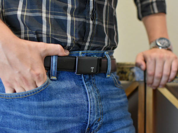 missionbelt style black belts for 30s men dark blue jeans