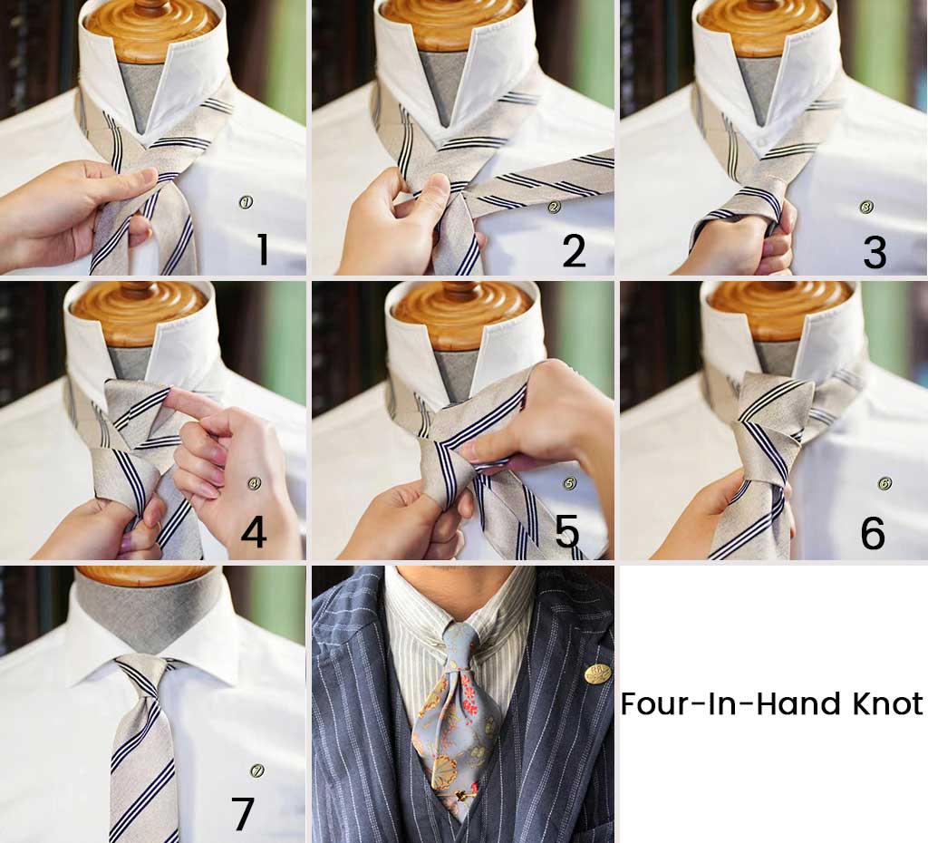 Four-In-Hand Knot tie a tie steps